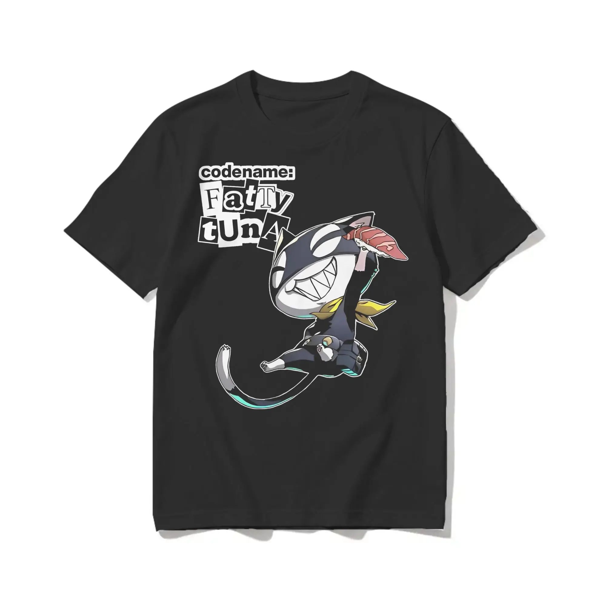 Persona Morgana- Codename Fatty Tuna T-Shirts Men Women Pure Cotton Tee Shirt Crew Neck Short Sleeve T Shirts Plus Size Clothes