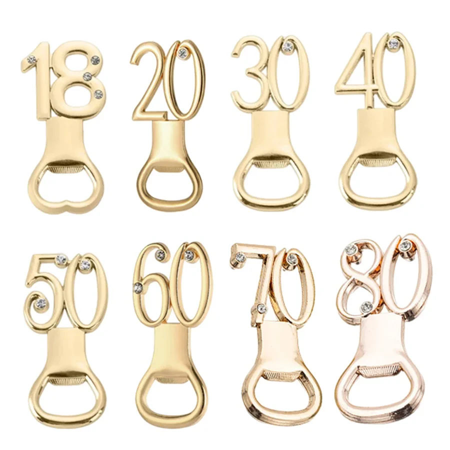 Lucky Numbers Bottle Opener，beer Opener, Wedding Anniversary 18, 20, 30, 40, 50, 60, 70, 80 Years Old, birthday Party Gift Decor