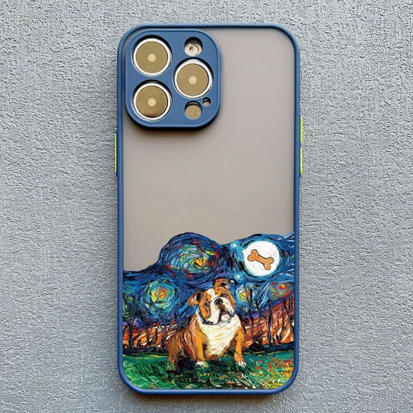Interessante Ölgemälde-Handyhülle für iPhone 17 16 15 14 Pro Max Plus 13 12 Mini 11 Pro Max XS XR X Plus mit Cartoon-Hundemotiven – Detail 8