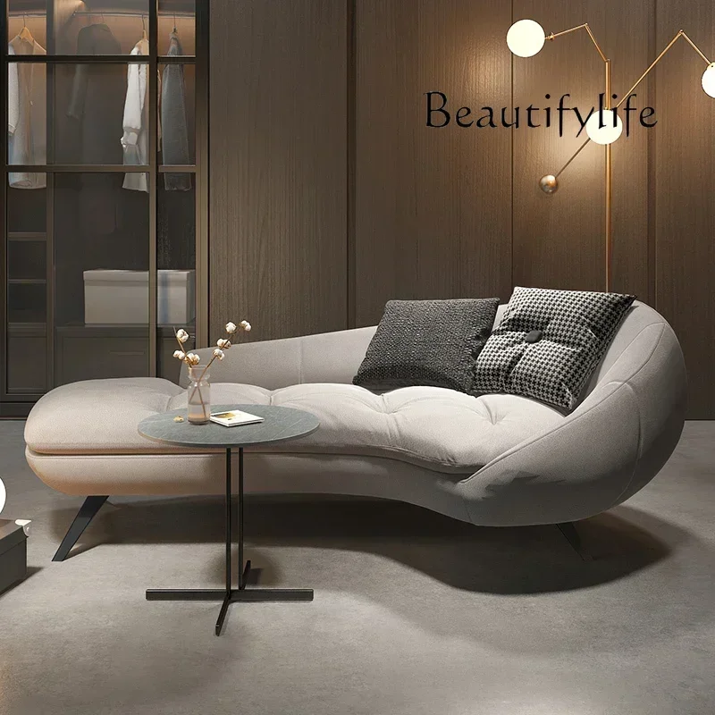 Italian light luxury concubine recliner single fabric sofa Nordic bedroom simple special-shaped sofa living room