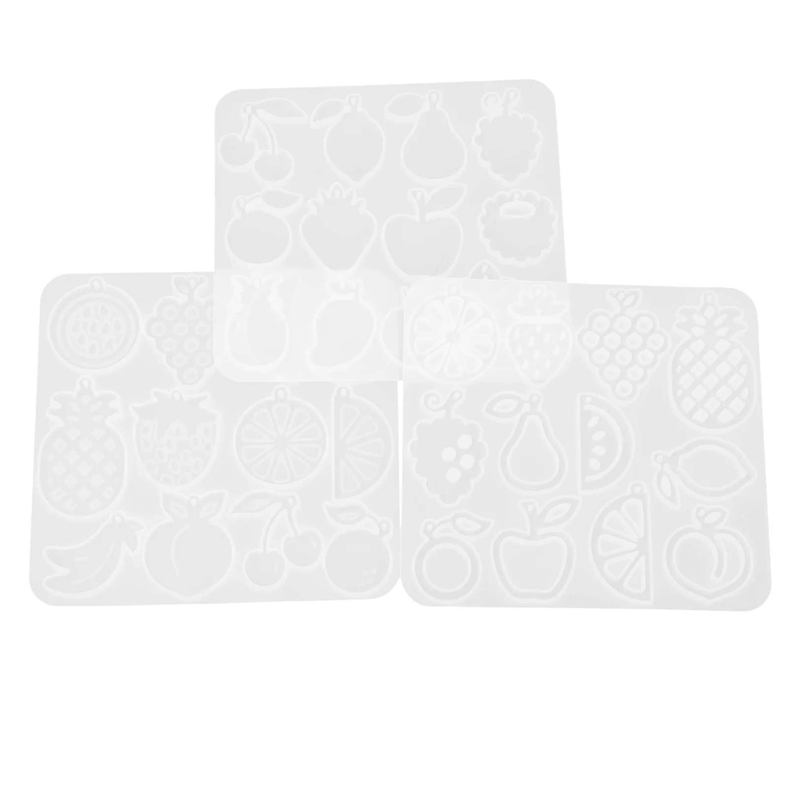 

3Sets Silicone Jewelry Molds Pendant Casting Mold for Epoxy DIY Hanging Adornment Craft Supple Non-Stick Reusable