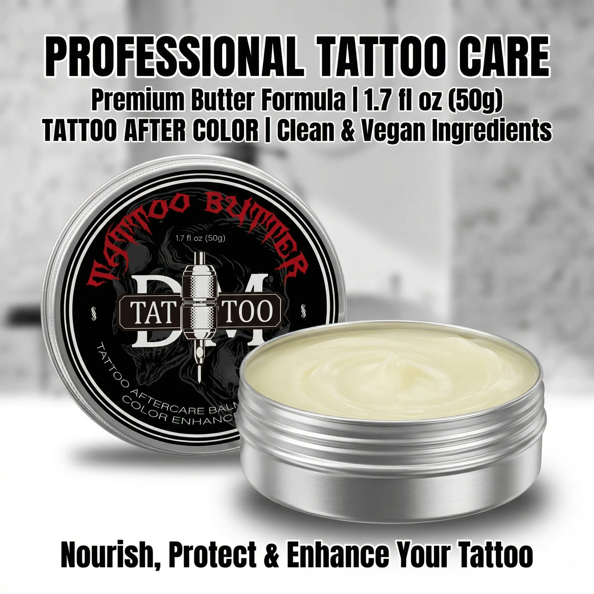 

DM 50g Tattoo Aftercare Cream Tattoo Care Balm Natural Moisturizing Cream Enhances & Protection Color Gentle & Non-Irritating