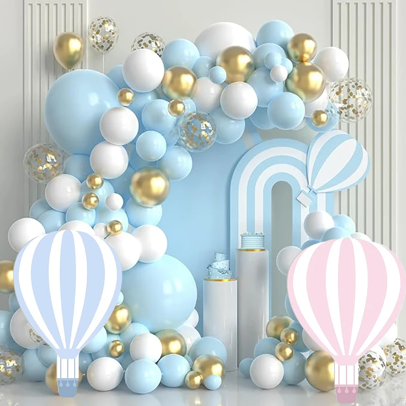 Recortes de globos de aire caliente para Baby Shower, telón de fondo para fiesta de boda, accesorios de fotos, decoración de cartón, 1er cumpleaños