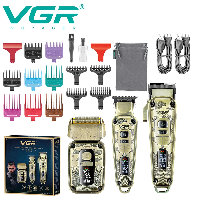 

VGR New V-642 Professional Hair Trimmer Electric Shaver Set Men's Beard Trimmer Hair Clipper Hair Cutter Machine Grooming Tools