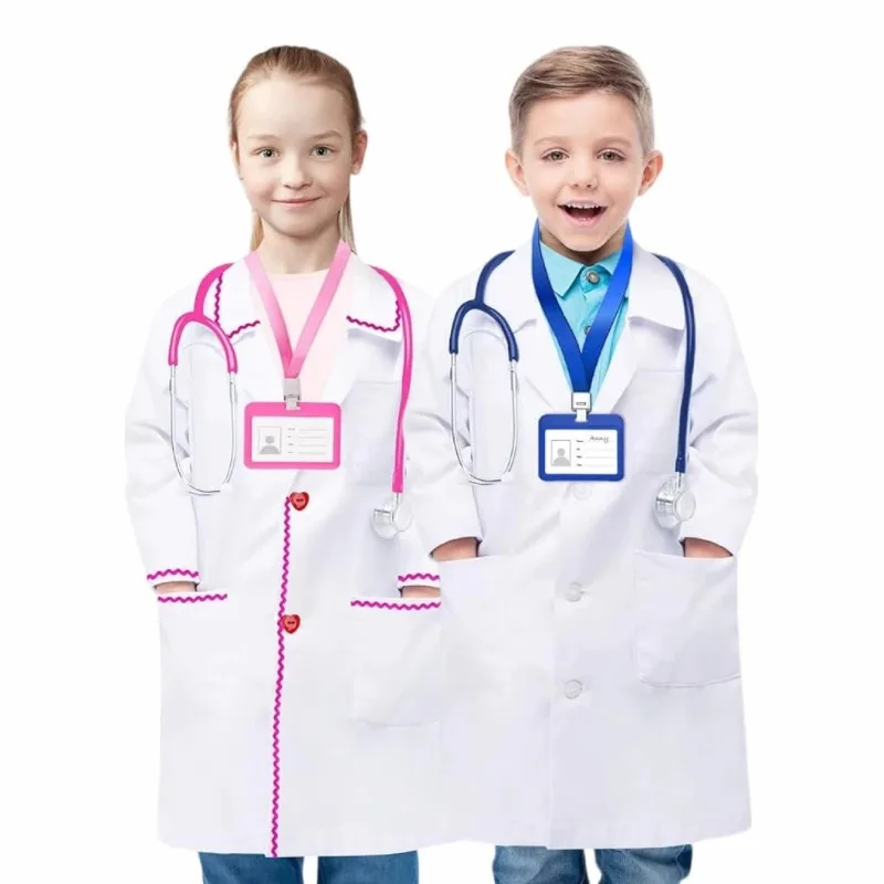 

Детский костюм врача, лабораторный халат, белый халат учёного для ролевых игр и вечеринок