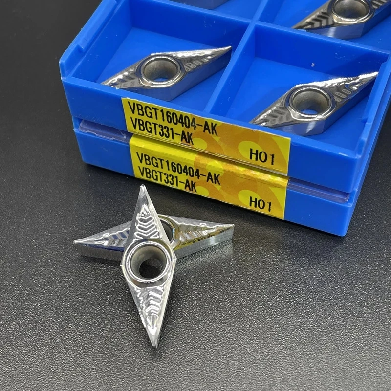 KORLOY VBGT160402-AK H01 VBGT160404-AK H01 VBGT160408 -AK H01 Internal Turning Alat NC Aluminium Alloy Blade Alat