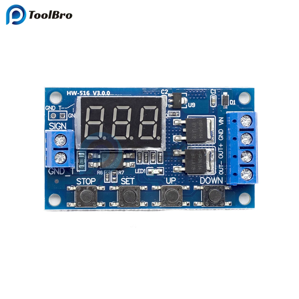 LED Digital Time Delay Relay Module DC 12V 24V Dual MOS Trigger Cycle Timer Control Switch Timing Relay Board for Arduino DIY