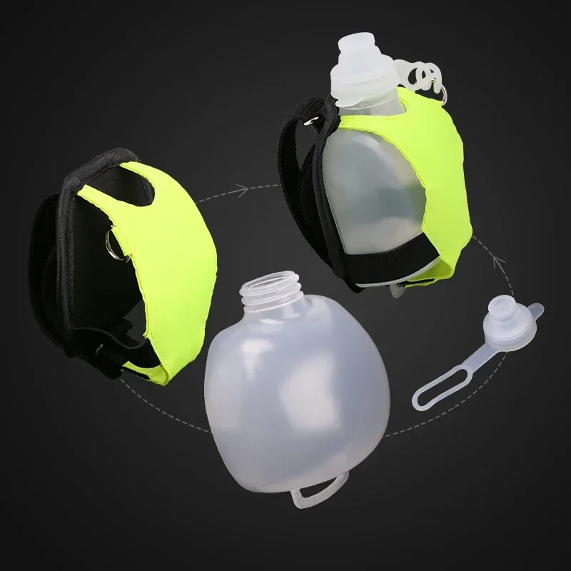 Mini Running Wrist Water Bottle Kettle Holder Wrist Storage Bag Hydration Pack Soft Flask For Marathon Riding Fitness Climbing