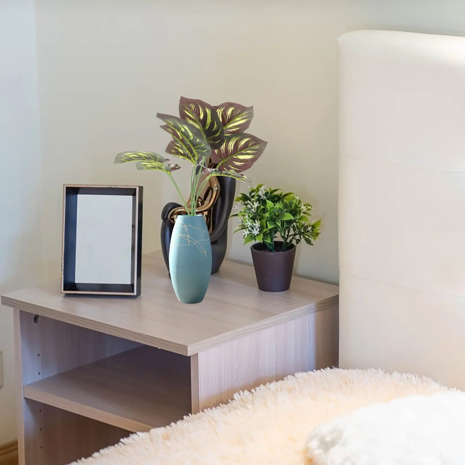 Folhas de mangueira falsas realistas, 3 peças, plantas artificiais roxas da selva para decoração de casa, arranjo de parede, festa tropical, decoração artesanal diy