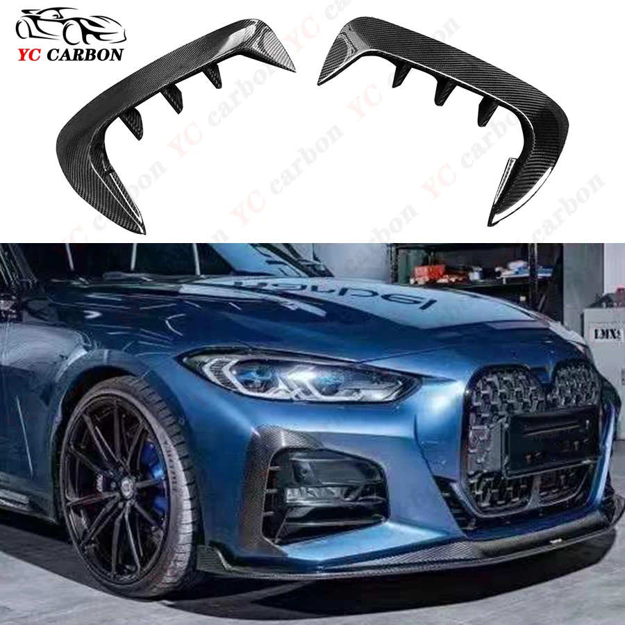 For BMW 4 series G22 G23 Carbon Fiber Car Front Bumper Wind knife Splitter Spoiler Air Knife Tuyere Surround Trim Auto Parts