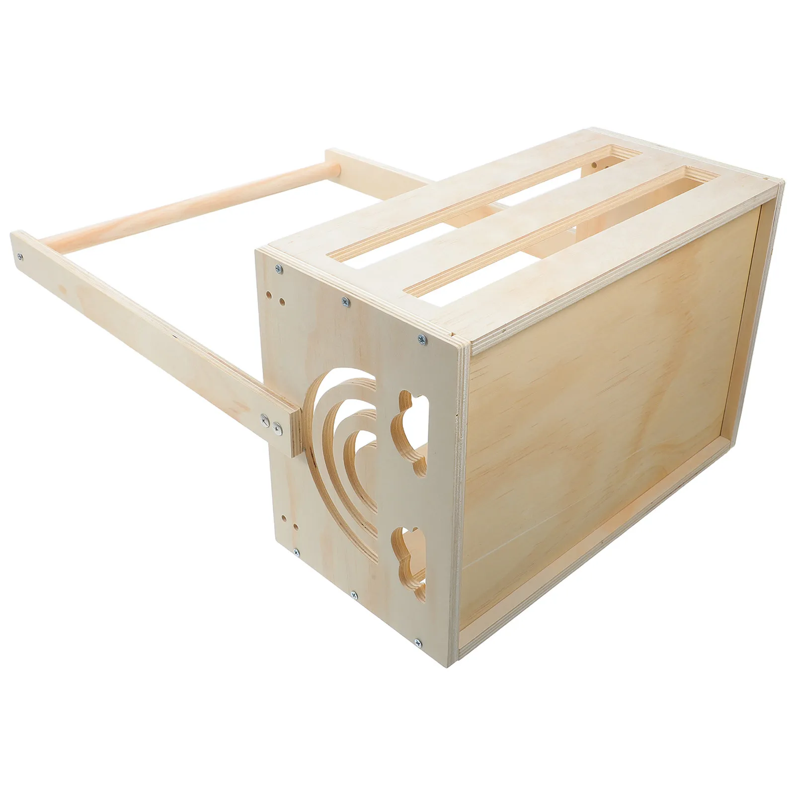 Wooden Pet Closet Organizer Dog Clothes Rack Wardrobe with Hanging Rod Handle Storage Box for Pet Apparel Closet Indoor Space