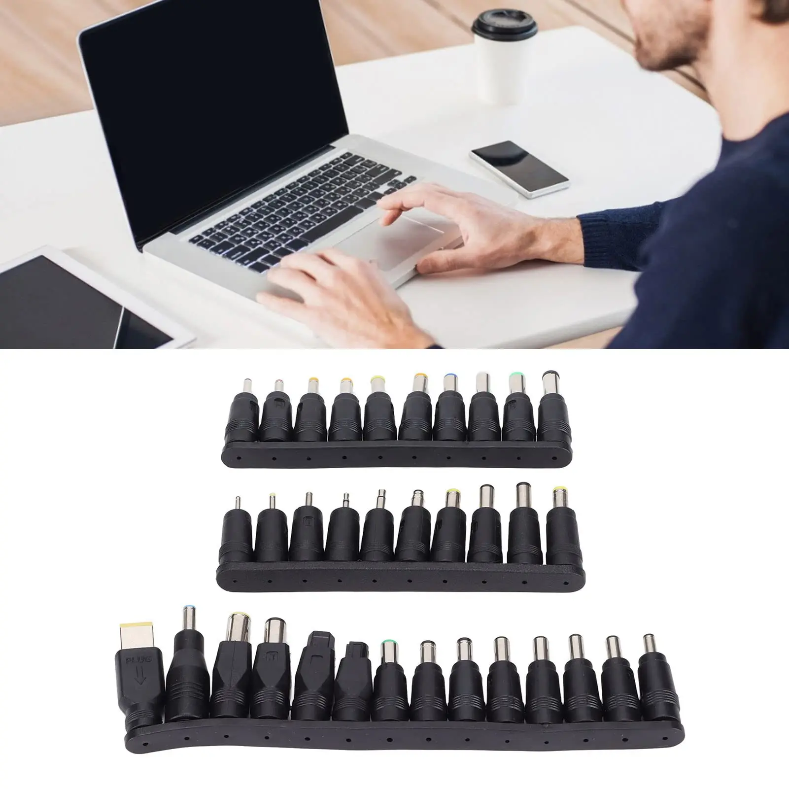 34 szt. Wtyczki zasilania prądem stałym 5,5 mm x 2,1 mm uniwersalny złącze zasilania laptopa Adapter akcesoria komputerowe kabel łączący wtyczkę