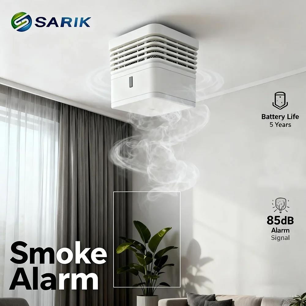 Home Security Smoke Alarm 5Years Battery Operated with Loud 85Db Alarm Signal Effective to Enhance Home