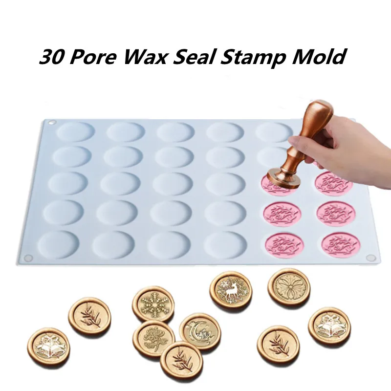 Wax Seal Stamp Silicone Pad Scrapbooking Envelope 30 Pore for DIY Craft Adhesive Waxing Resin Silicone Mould Mat Pad Mold