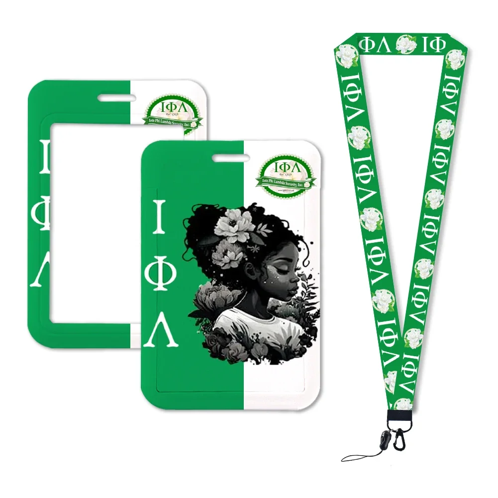 

New Arrival Lota Phi Lambda Sorority Pattern Card Holder Badge Holder Certificate Work Card Holder With Lanyard Gift Accessories