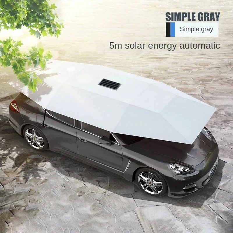

Solar Energy Fully Automatic 4.6M /5.0M Mobile Car Shed Sun Protection Sunshade Folding Umbrella Cover Hail Prevention Exterior