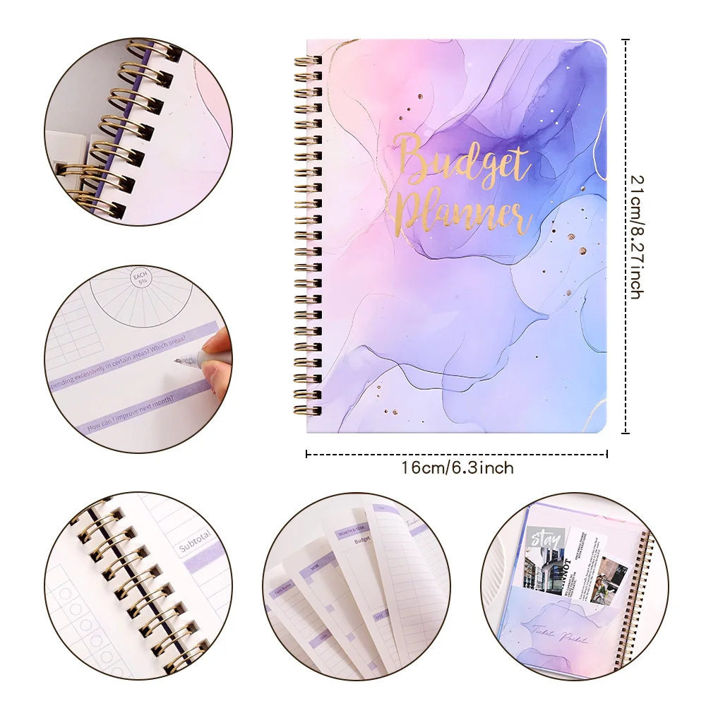 53 sheets Purple Budget Planner With Monthly Bill Organizer Hardcover Budget Book For Savings Debt Expense Tracking  Notebook