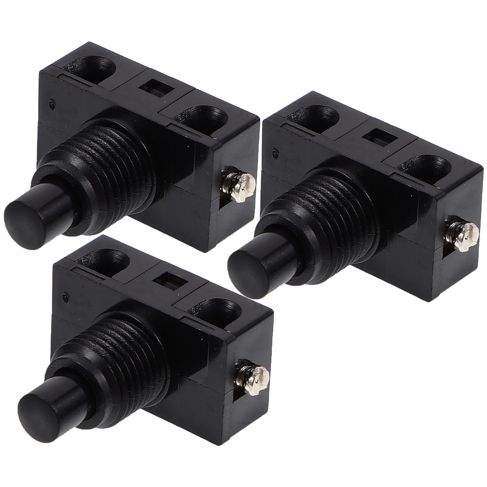 

3 Pcs Black Reset Push Button Switch Household Led Bulb Tube Electric Equipment Stable Material Light Switch For Push To Start