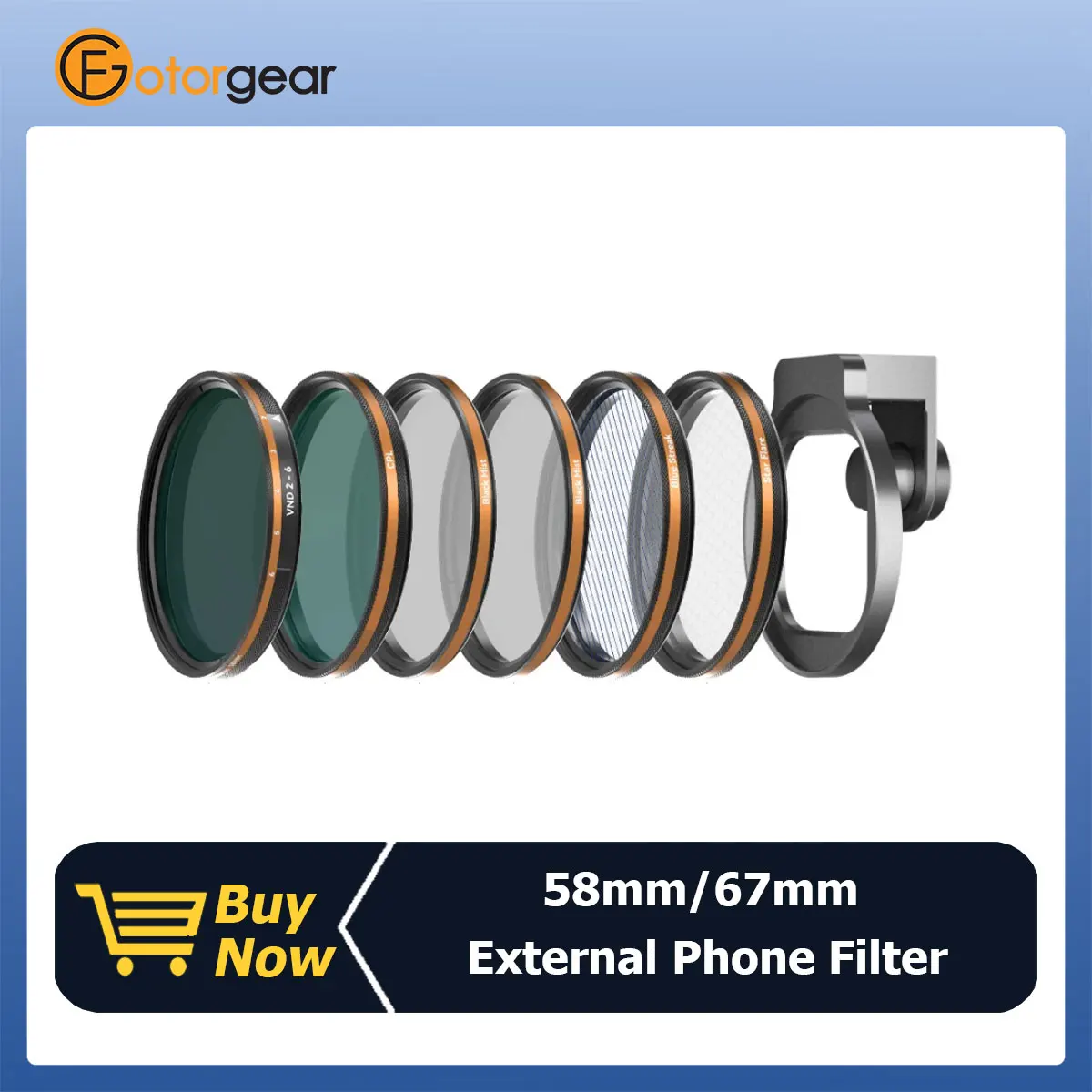 Fotorgear Universal 58mm/67mm Phone Lens Filter CPL ND Black Mist Star Filter for iPhone 12 13 14 Pro Max Xiaomi Huawei OPPO