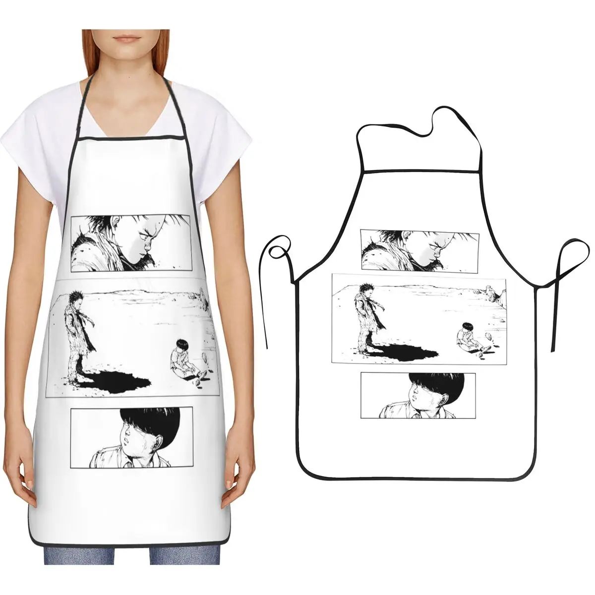 

Akira-Collection-10 фартуков шеф-повара для приготовления пищи, выпечки, нагрудник без рукавов, кухонный сарафан для уборки для женщин и мужчин, садоводства