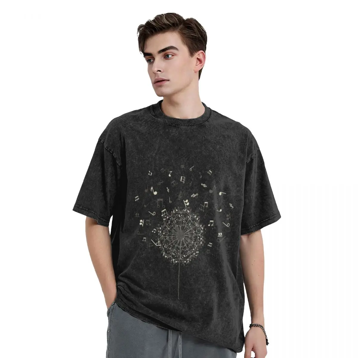 Music a dandelion T-Shirt vintage clothes cotton graphic tees funny t shirts men