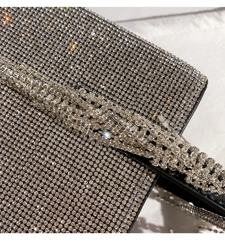 Luxury Tassel Women\'s Handbag Crystal Shiny Rhinestones Diamond Evening Bag Wedding Party Clutch Purse Shoulder Crossbody Bag