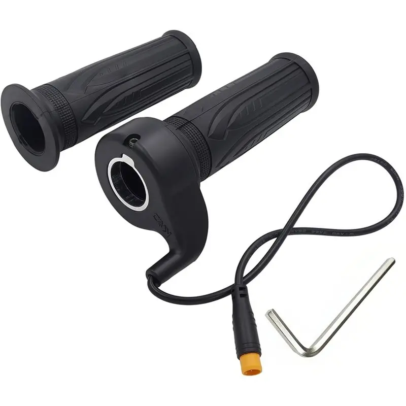 ABVJ-E-Bike 20X Full Twist Throttle Grip 3-Pin Waterproof Connector 12V-72V Electric Bike Scooter Motorcycle Accelerator