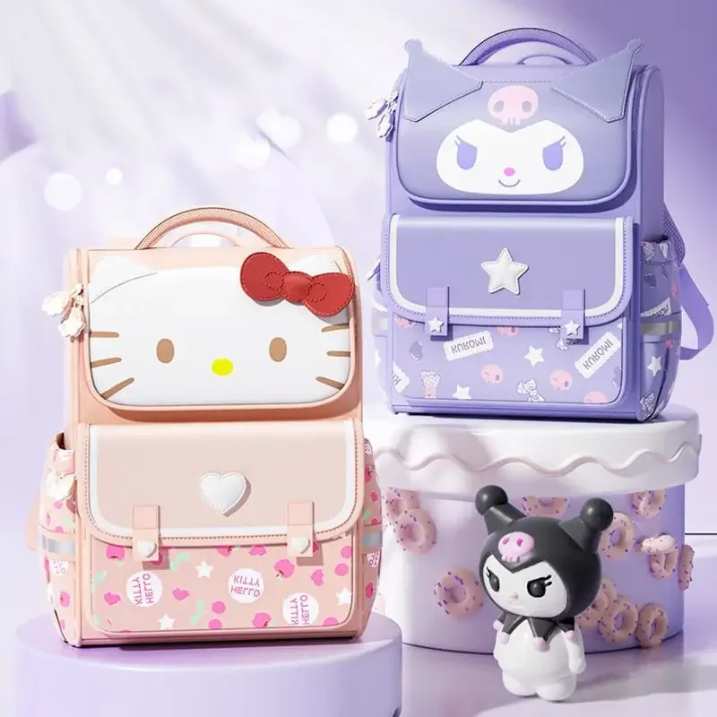 Sanrioed  Anime Kuromi Melody Cinnamoroll Hello Kitty Large Capacity Backpack Cute Schoolbag Cartoon Student Shoulder Bag Gift