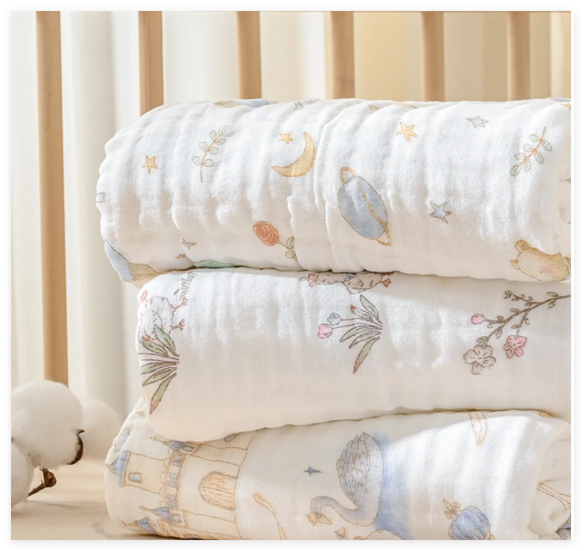 Kocyk dla niemowląt Noworodek 6 warstw Muślin Swaddle Wrap Chłopcy Dziewczynki Koce Bawełna Miękki kocyk dla niemowląt do łóżeczka Ręcznik kąpielowy