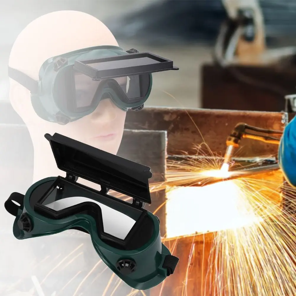 

Зеленые сварочные очки с откидной крышкой, защитные очки для сварщика, аксессуар для обеспечения безопасности на работе, защита от брызг