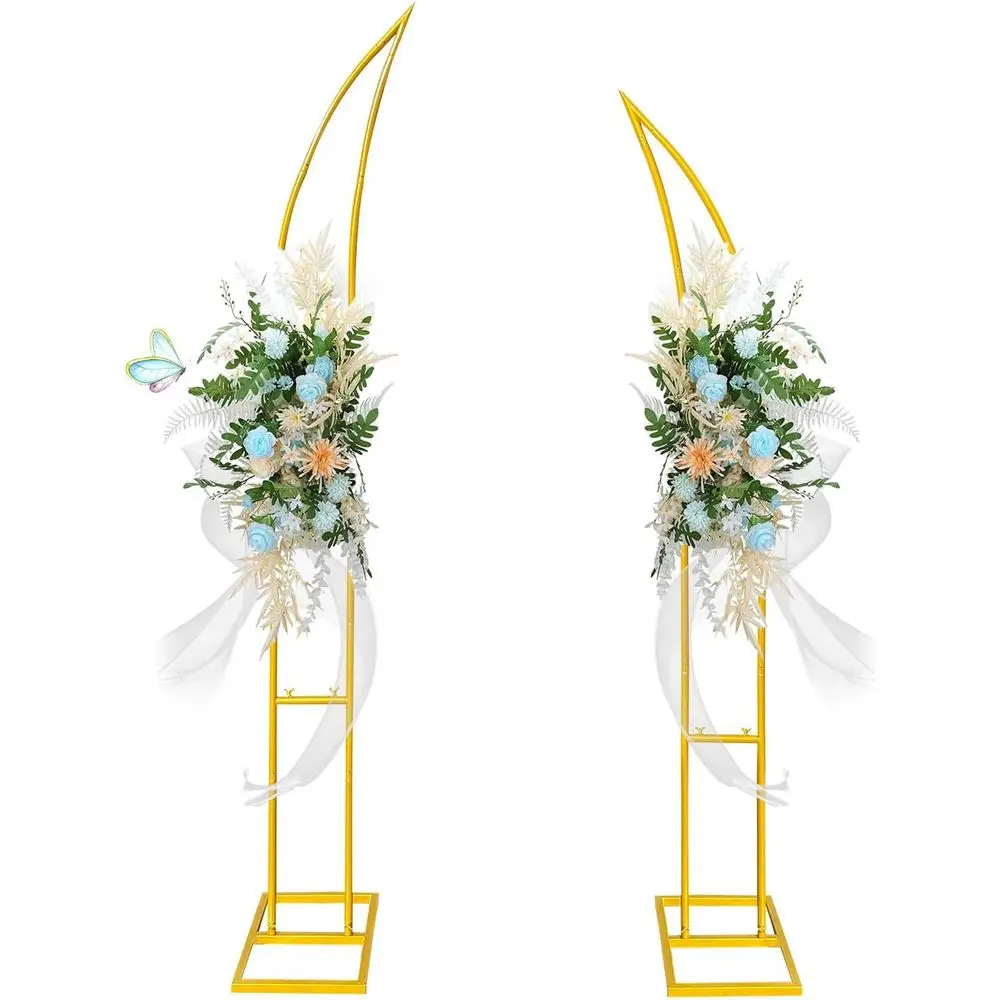 

Золотая изогнутая подставка для свадебной арки, подставка для воздушных шаров с лунной аркой или свадебный душ, церемония дня рождения, украшение Chrisas