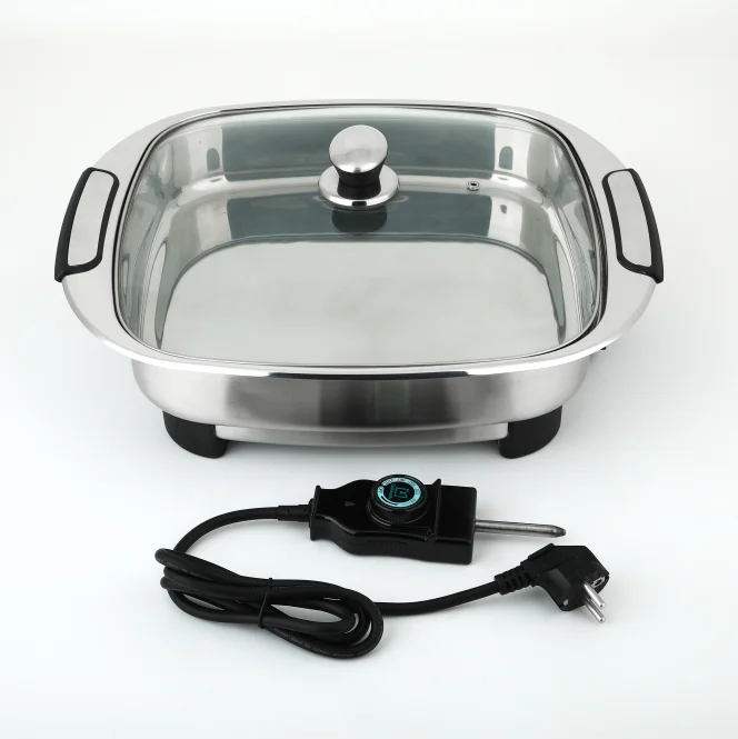 

2022 Hot Sale Electric Cooking Skillets Square Bottom Frying Pan Adjustable Temperature 120/220V