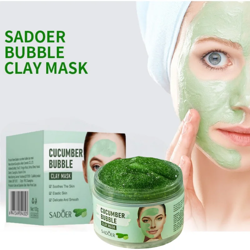 Cucumber Bubble Mask, Extracting Cucumber's Skin-Beneficial Ingredients, Has a Fine Texture, Gently Cleanses Your Skin, Moisturizes It, Makes Skin Smooth and Delicate, Suitable for All Skin Types