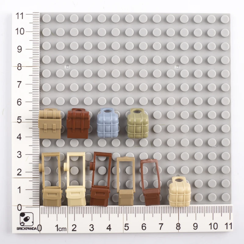 Figurines de soldats militaires de la seconde guerre mondiale, accessoires d'équipement de port, sac d'arme, blocs de construction, sac à dos de l'armée, Mini valise en briques, jouet de bricolage