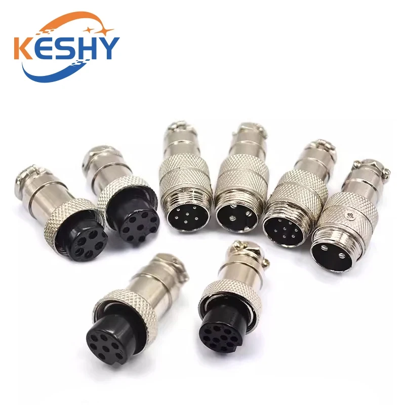 GX16 Male-Female Connector Metal Aviation Socket Coupler 2/3/4/5/6/7/8/9/10 Core Electric Cable Terminal Fixed Butt Mobile Type