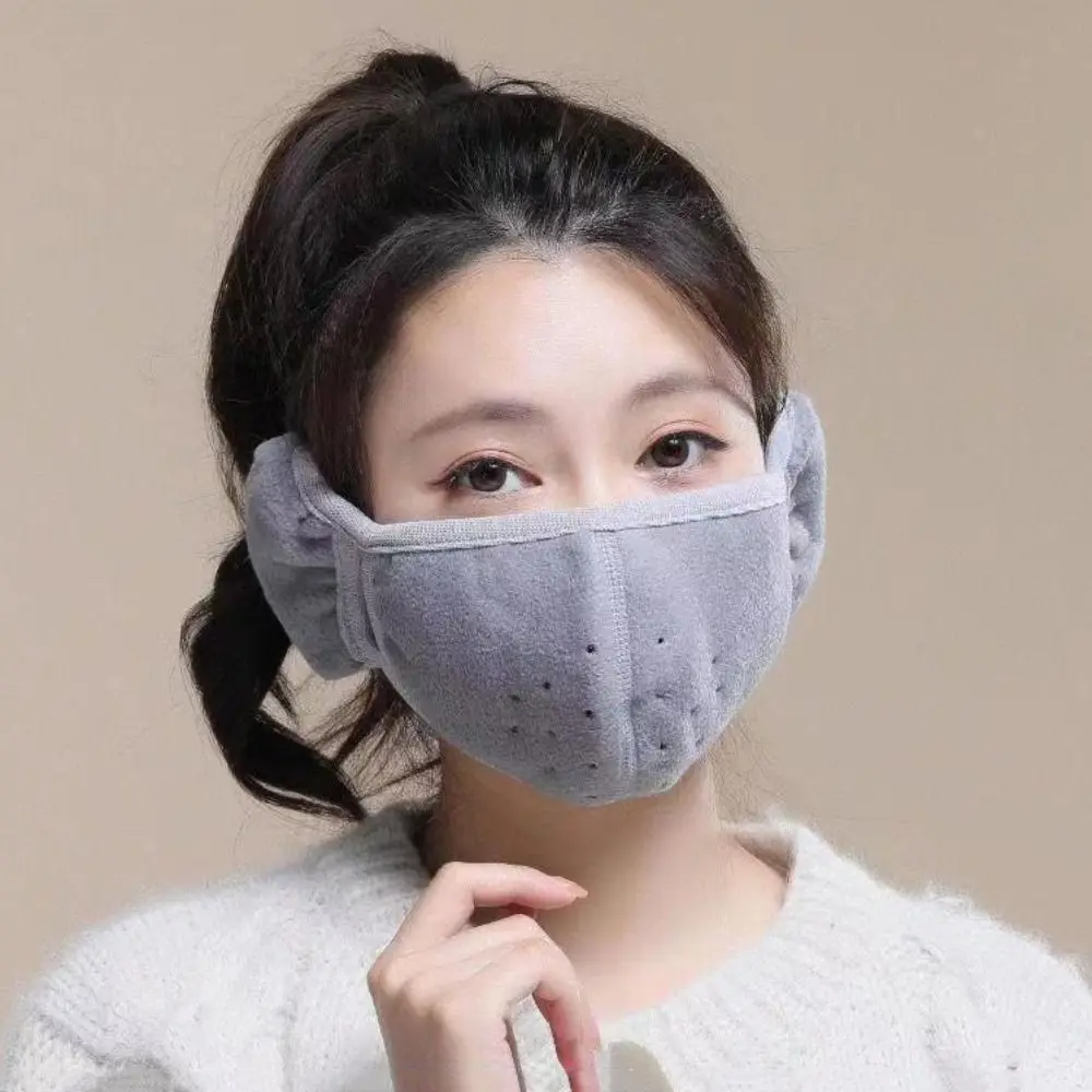 Semplice paraorecchie in pile Maschera antivento antipolvere Maschera invernale Scalda orecchie termico Mezza maschera da corsa