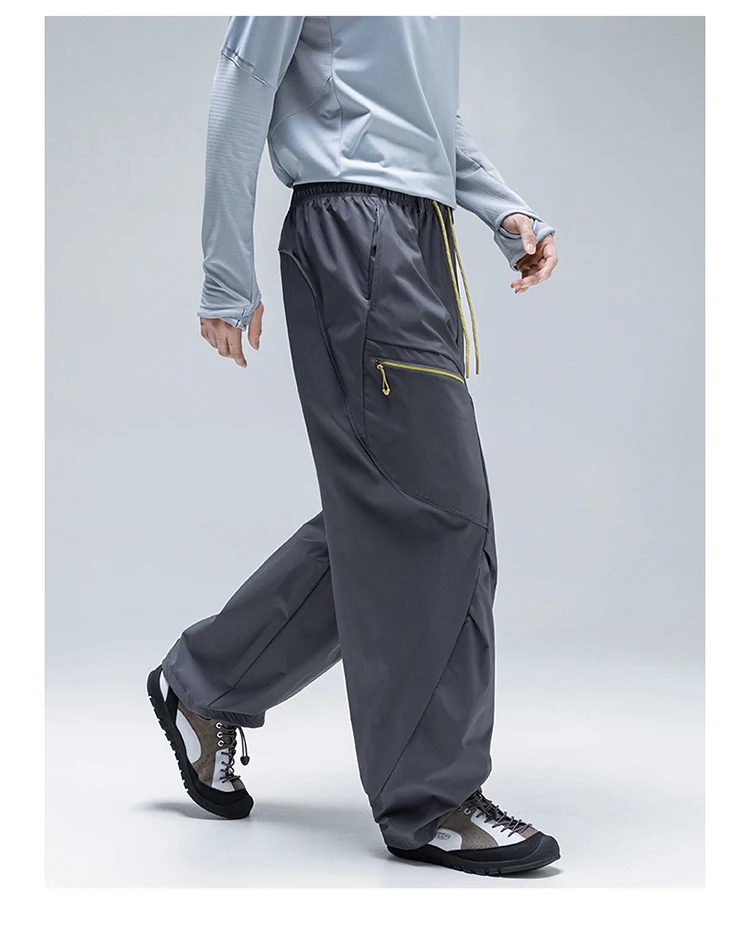 Unisex Wasserdichte Cargohose – Wandelbarer Straight/Jogger-Schnitt, 3D-Schnitt Reflektierende Reißverschlusstaschen, Urban & Leichte Outdoor-Bekleidung – Detail 7