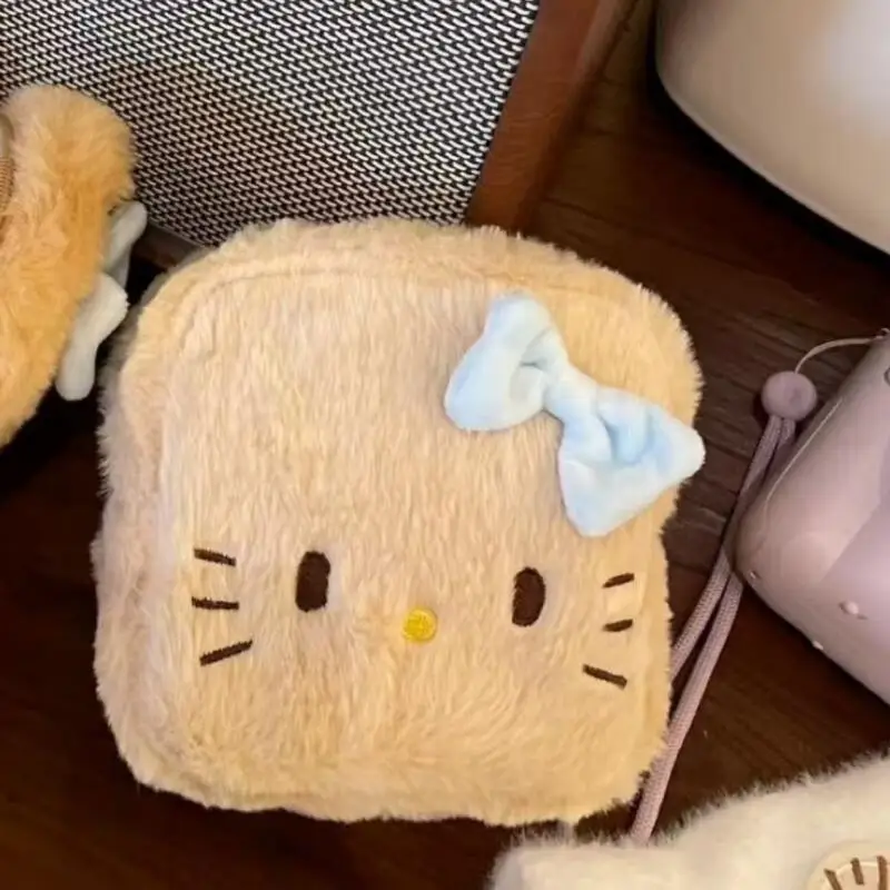 حقيبة تخزين من القطيفة من سانريو هالو كيتي، حقيبة مكياج عالية الجمال، حقيبة كاميرا محمولة، حقيبة معرف ومحفظة، هدية عيد ميلاد للفتيات #5