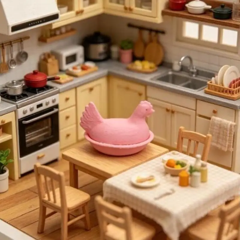 Hen Shaped Mini Storage Bowl with Lid 1/3Pcs Reusable Small Candy Holder Creative Dollhouse Ornament for Kitchen Home Use