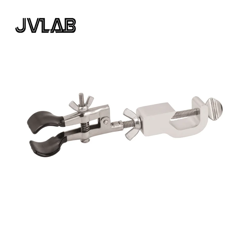 

Burette Clamp with Bosshead Test Tube Holder - PVC Coated Round Jaws, Opens up Variable direction flask clamp laboratory fixture