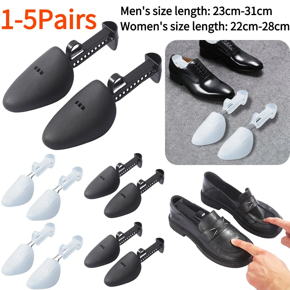 1-5Pairs Plastic Shoe Stretcher for Women Men Unisex Fashion Leather Shoes Adjustable Portable Shoe Tree Shaper Stretcher Holder