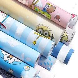 Rollo de papel tapiz de PVC con patrones de animación de dibujos animados clásicos, pegatina de pared autoadhesiva a prueba de agua para decoración de habitación de niños, 10 metros