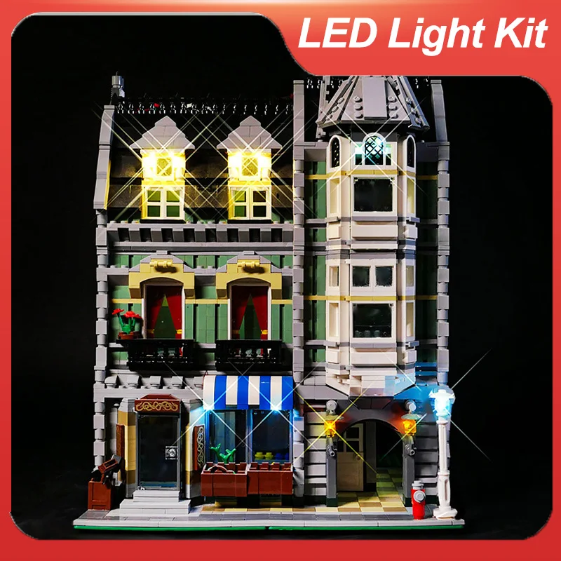 LED Light Set For 10185 compatible 15008 Green grocery store (Only LED Light, NOT Include The Model Bricks)