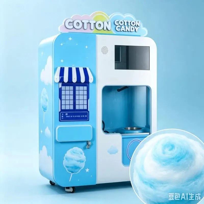 Automatic Candy Floss Vending Machine Cotton Candy Maker Customized Smart Equipment With Attractive Display Function
