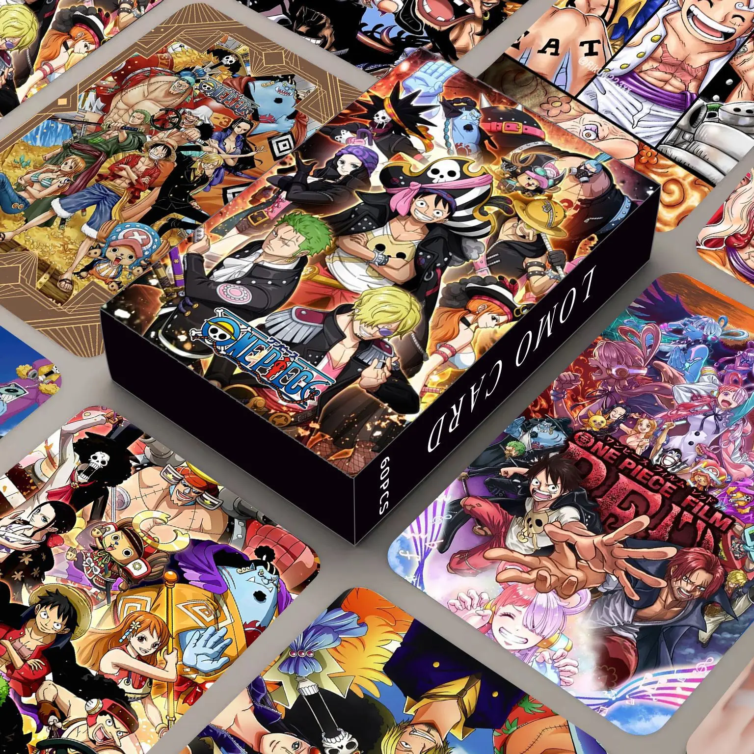60pcs One Piece Luffy Zoro Sanji Usopp Sogeking Double-sided Cards High-appearance Creative Personalized Student Postcard Gift