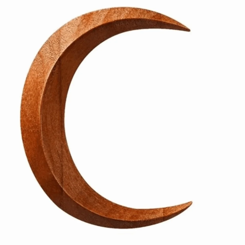 

Simple Elegant Crescent Hair Fork Solid Hanfu Wooden Half-Moon Hairpin Handcarved Chinese Style Handcrafted Hair Stick Daily