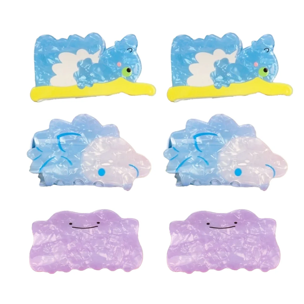 

6PCS Pokémon cute cartoon character hair claws sets, multi-functional women's hair accessories