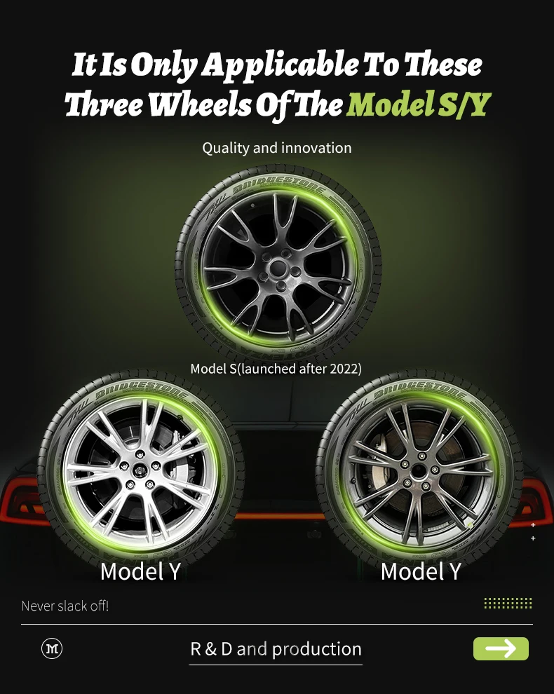 4-teiliges Radkappen-Design für Tesla Model S (2022–2024)/Model Y (2020–2024), 19-Zoll-Radabdeckung, Leistung, Vollfelgen-Nabenabdeckung, Zubehör – Detail 3