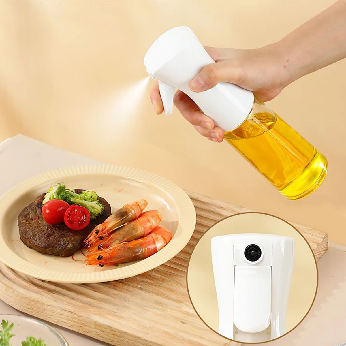 200/300/500ml Oil Spray Bottle Camping BBQ Cooking Olive Oil Sprayer Kitchen Baking Oil Spray Bottle Vinegar Bottle Dispenser