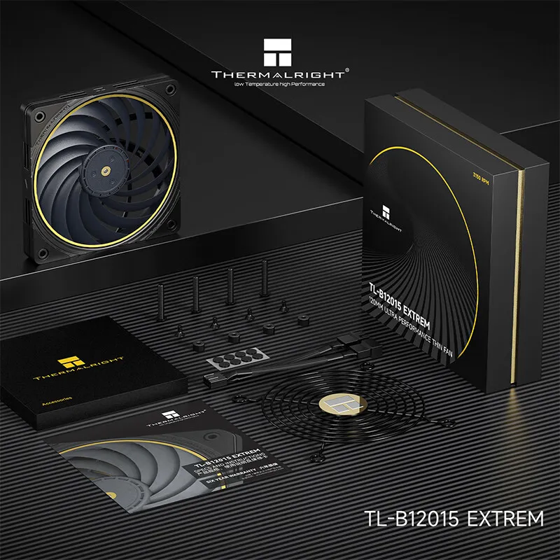 Thermalright TL-B12015 EXTREM 12 cm Computergehäuselüfter/120 x 120 x 15 mm/geräuscharm/PPS-Rahmen/LCP-Blätter/Doppelkugellager